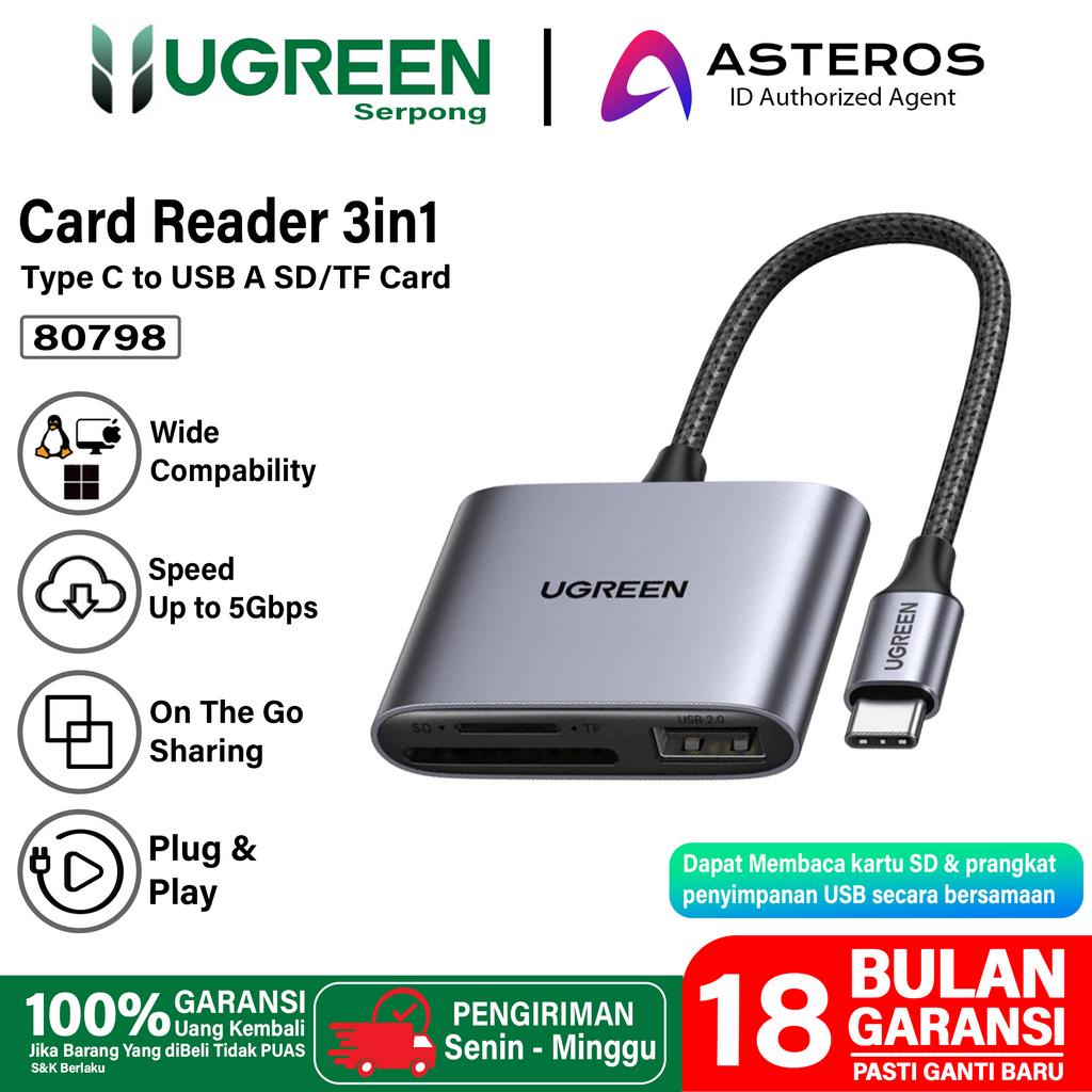 UGREEN Card Reader 3in1 USB Type C ke USB A 2.0 SD Card TF Card For Hp Laptop Macbook