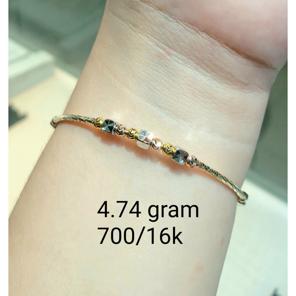 Gelang Kaku Emas Fashion Mix Kadar 70% 4.74 Gram