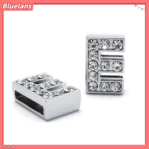 Bluelans 10Pcs A-Z 8mm Rhinestone Slide Letter Charm DIY for Leather Name Bracelet Belt