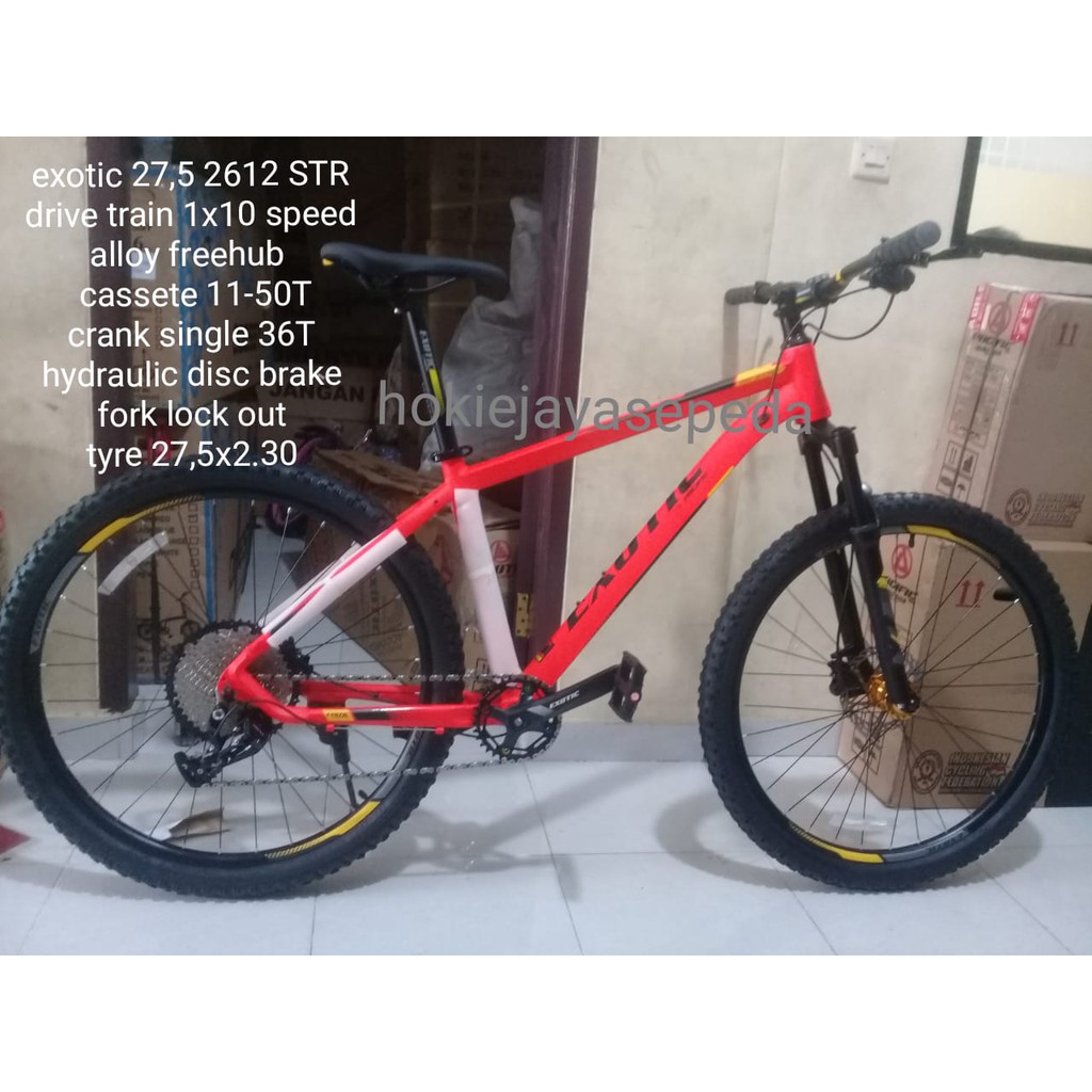 (JNE) Sepeda Gunung 27,5 EXOTIC 2612 STR 1X11 Speed rem Hydrolik cassete 50T freehub