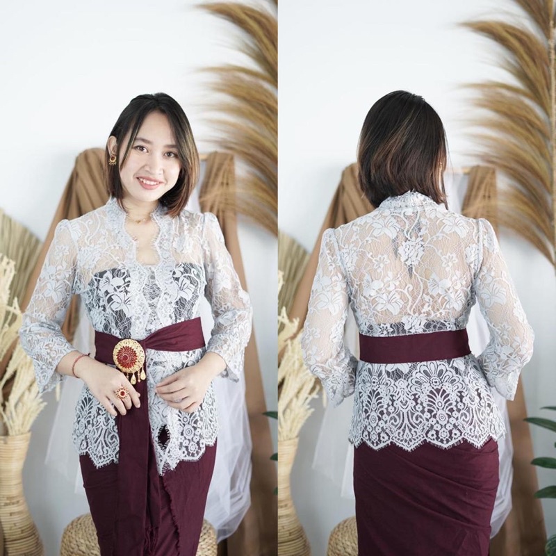Kebaya jadi semifrance motif terbaru, lengan balon BEST SELLER !-3