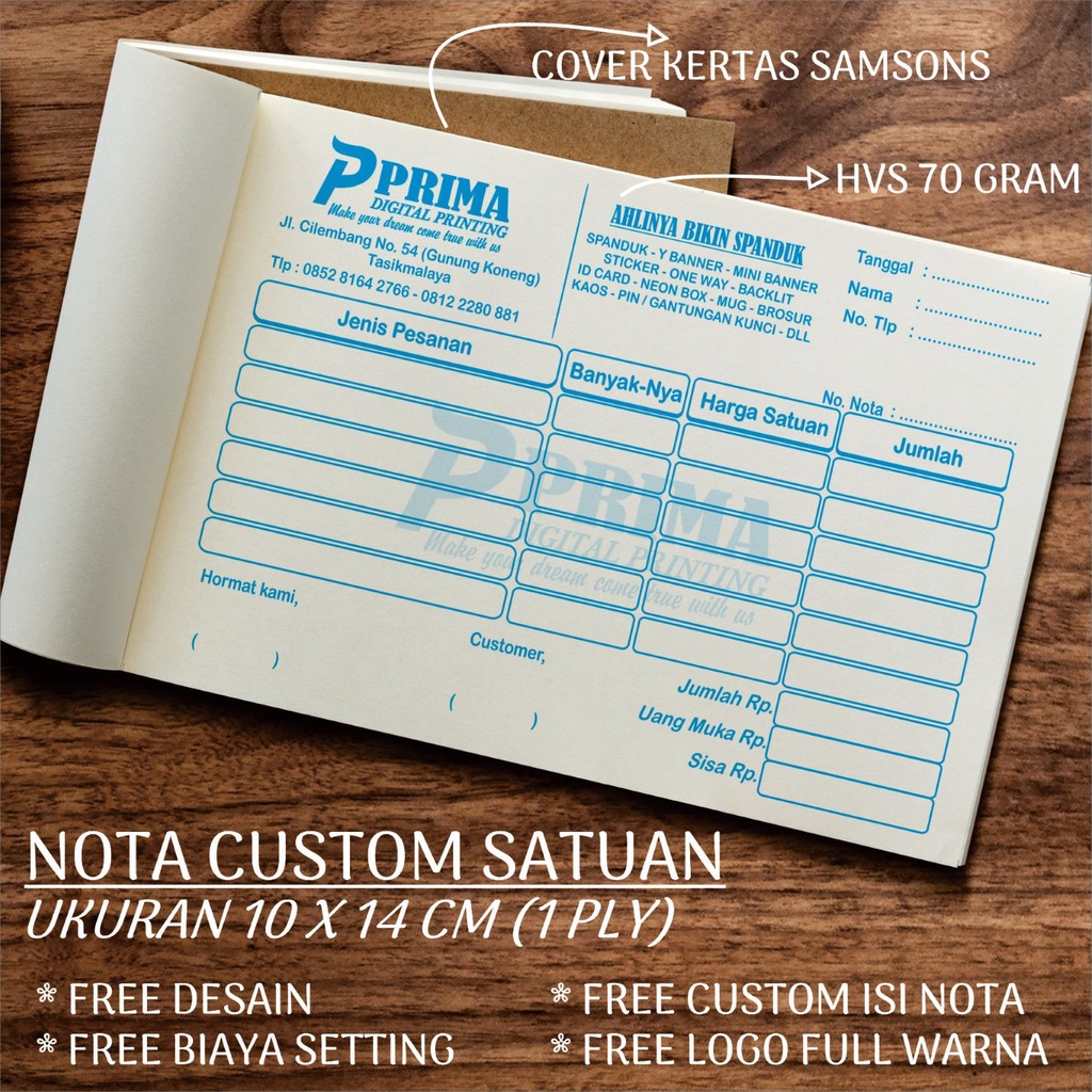 

Nota Murah Olshop Custom HVS 1/4 FOLIO