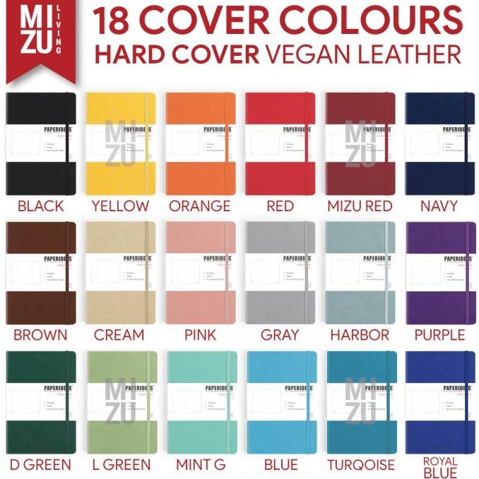 

PAPERIDEAS A5 LINED HardCover NOTEBOOK 100GSM BUJO Fountain Pen Paper