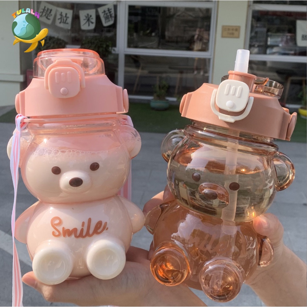 [TULALA SHOP]Botol Minum Viral Gradasi 1.1 Liter/Botol Bening Viral Free Stiker 2D/Botol Minum Beruang Gradasi Gemoy