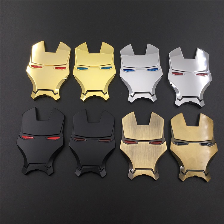 1pc Stiker Logo/Emblem/Badge 3d Iron Man Bahan Metal Untuk Body Mobil