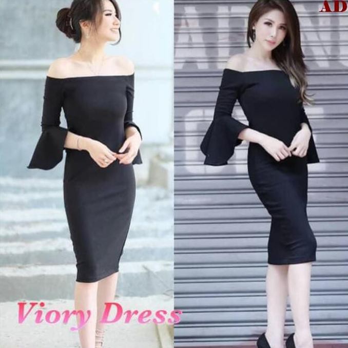 Hot Promo Viory Dress Blouse Sabrina Hitam Baju Atasan Wanita / Cewek
