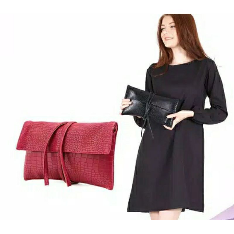 TAS WANITA CROCO IMPORT TAS GOLDEN FLIP MURAH BATAM