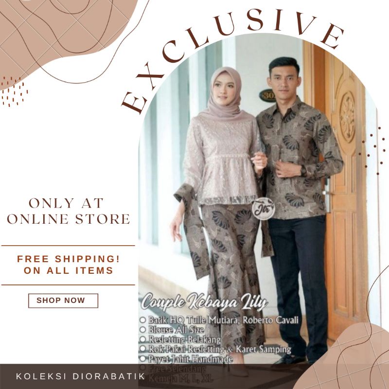 Kebaya Brokat Lilly //M.L.XL.XXL Set Couple Kebaya Lamaran • Kemeja Batik Pria