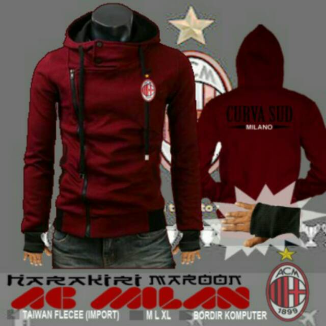 Jaket harakiri ac milan maroon