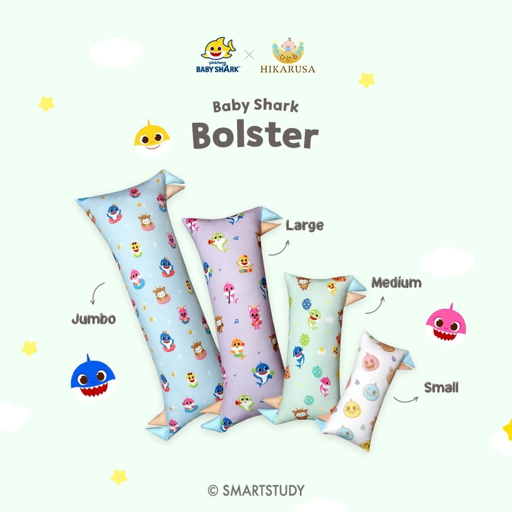 HIKARUSA Baby Shark Bolster Guling Anak Jumbo (XL)