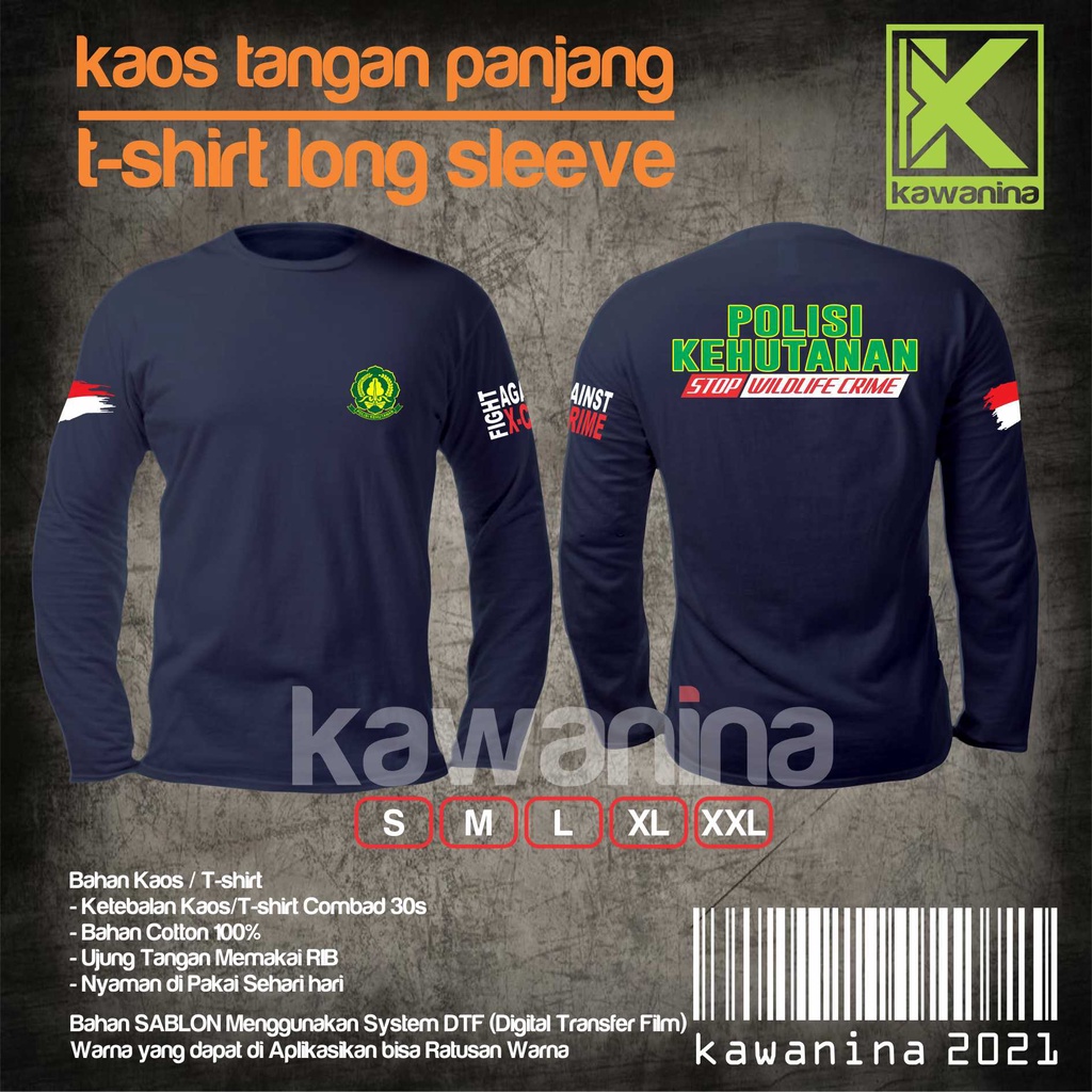 kaos polhut lengan panjang / polhut / kehutanan / hutan / SPORC