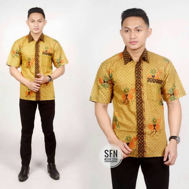 Risna HRB026 KEMEJA BATIK LENGAN PENDEK SOGAN SERIES