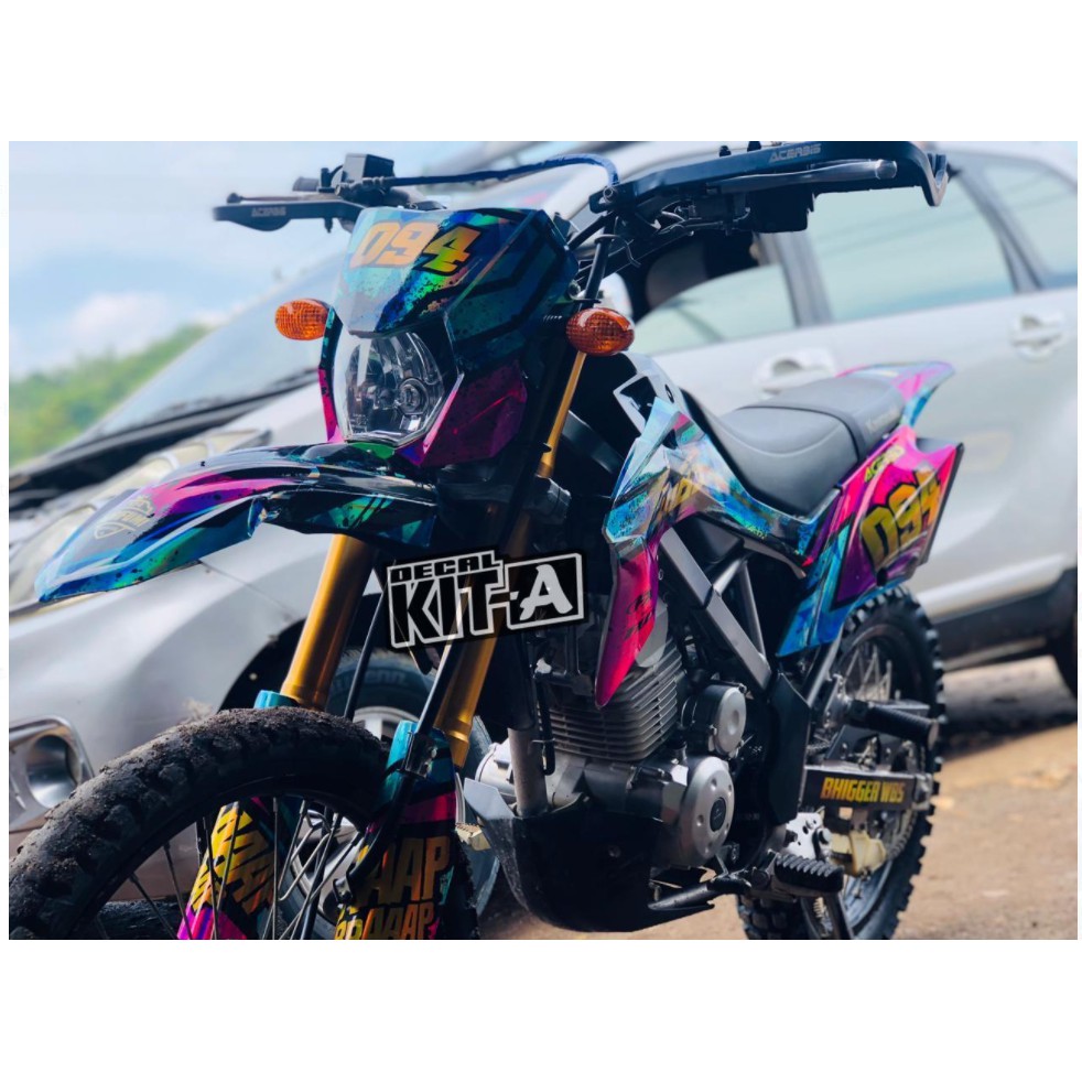 Decal Klx 150 Bf Fulll Chrome Hologram Dekal Klx 150 G Cromme Hologram Decal Stiker Klx 150 Crhome