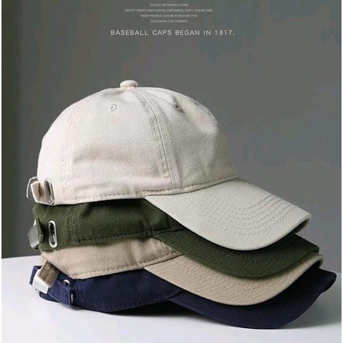 Promo {Bahan High Premium}Baseball Polos Clip cakop besi Topi Baseball Polos Premium Distro