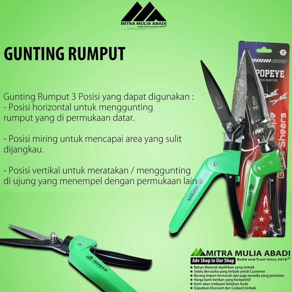 Gunting Rumput 3 Fungsi Posisi Gunting Taman Dahan