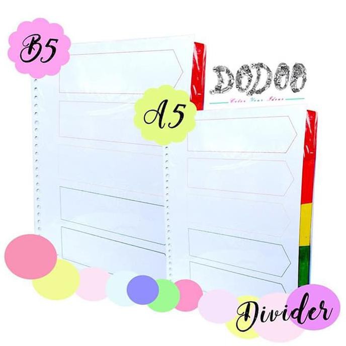 

BEST SELLER DIVIDER / PEMBATAS KERTAS WARNA ISI 5 LEMBAR B5 26RING TERJAMIN