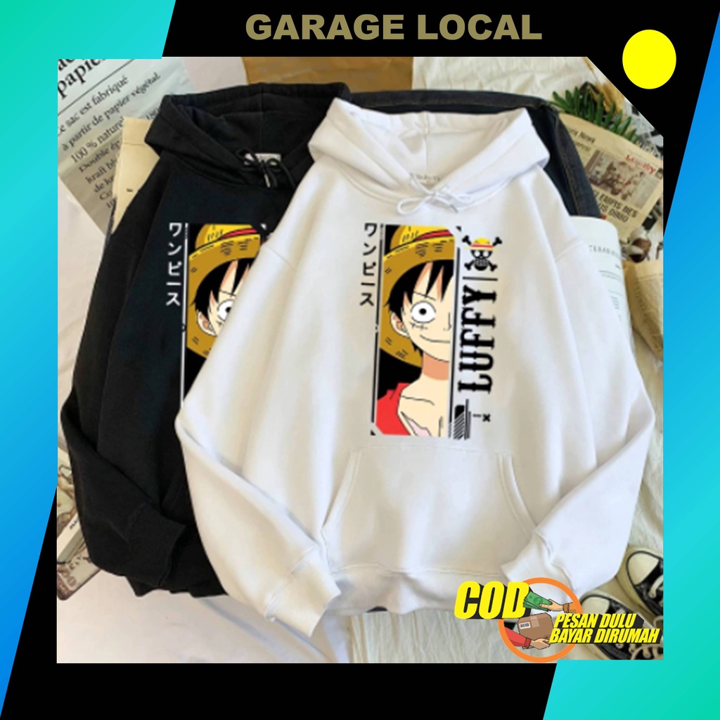 Jaket Hoodie Anime Jepang One Piece D'Luffy Monkey Pria Wanita Sweater Hodie Karakter Animasi Lucu K