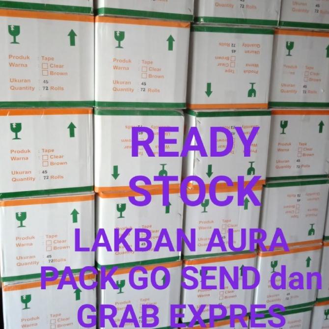 

Lakban Aura pack 45mm x 85 yard 1 dus (isi 72pcs) gosend, grab EXPRES