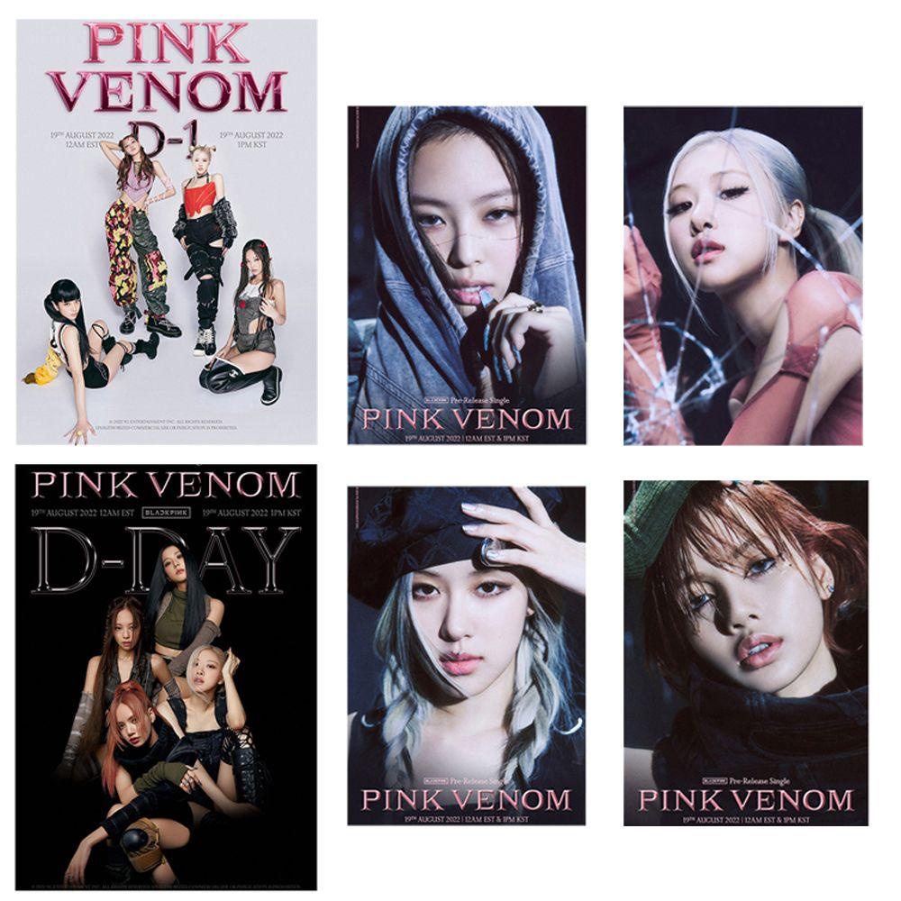 Mxbeauty Poster VENOM PINK High Quality Fans Collection BORN PINK Girl Group Fans Hadiah Dekorasi Rumah Album Baru Stiker Dinding Lukisan Bergambar Stiker Perekat Diri