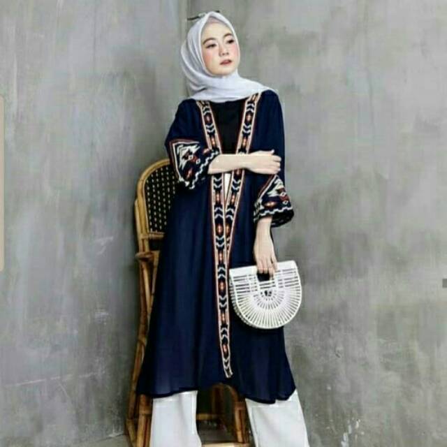 Cardi etnik dorothy Bahan mostcrepe bordir mewah