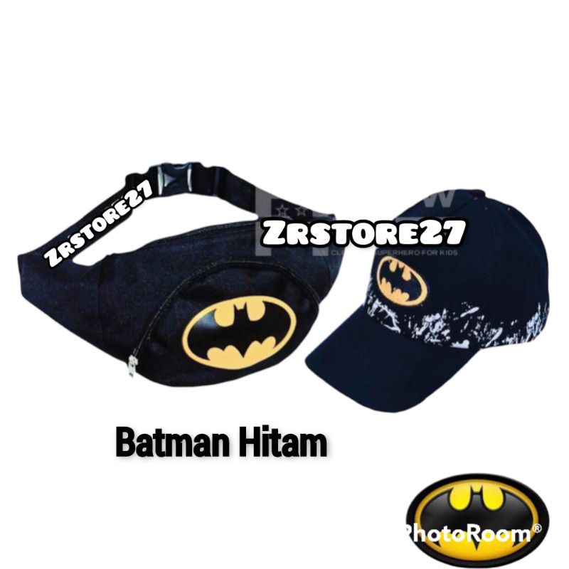 Tas selempang anak topi anak batman Tas waistbag anak laki laki batman