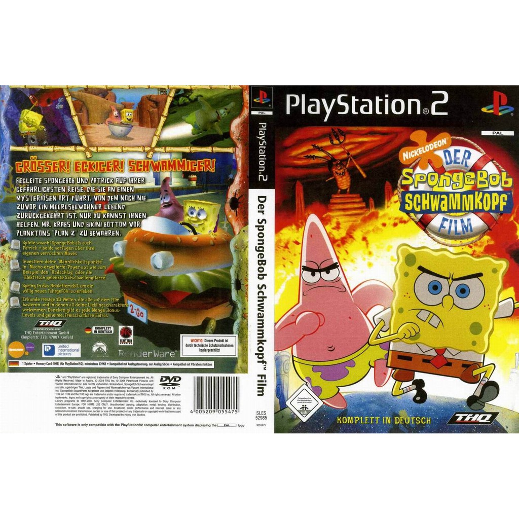 Kaset PS2 Spongbob : Schwamkopf