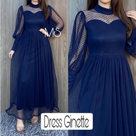 Baju Gamis Brukat Wanita Pesta Kondangan Nikahan Seragam Bridesmaid Terbaru Lebaran 2022 Gamis Ginette Trandy