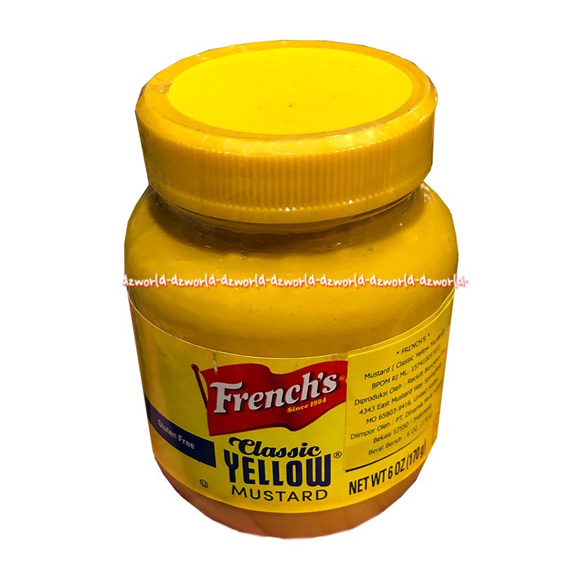 French's Classic Yellow Mustard Jar 170gr Krim Mustard Kuning Frenchs Klasik Saos Saus Mustards