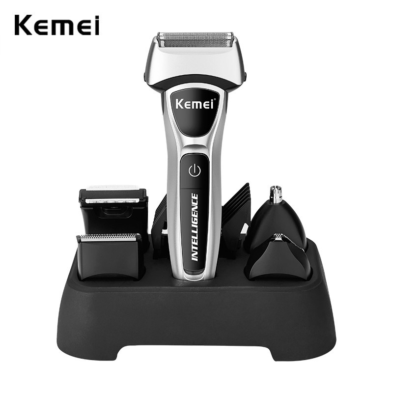 

Kemei Personal Alat Cukur Listrik Pemangkas Rambut Jenggot Jala / foil Mesin Cukur Rambut Isi Ulang