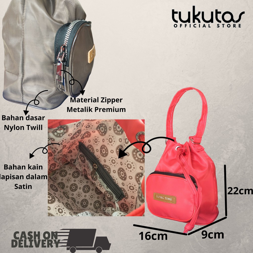 Bucket Bag Mini LONGTIME Tas Selempang 2in1 Tas Wanita Impor [HYBRAND ZL23]