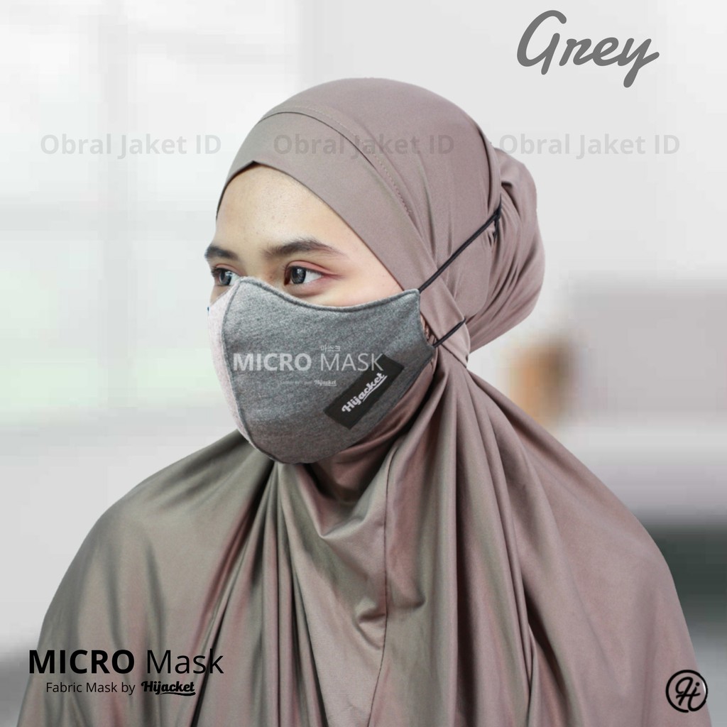 Masker Kain Hijab Polos-GREY