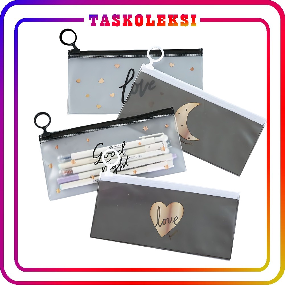 ☛TK☚ R444 TEMPAT PENSIL TRANSPARAN KARAKTER KOSMETIK TEMPAT ALAT TULIS MURAH IMPORT