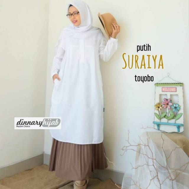 ATASAN TUNIK PUTIH SURAIYA || DINNARY