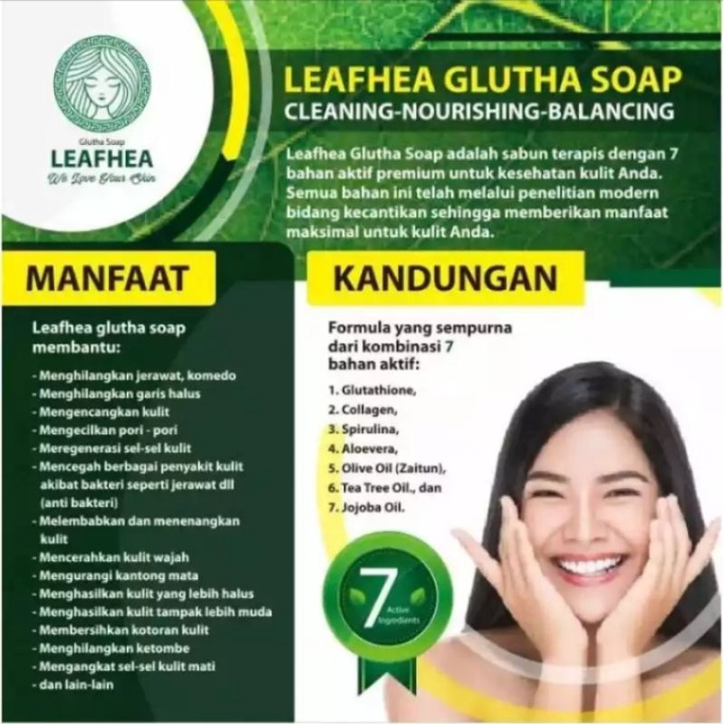[ COD] SABUN LEAFHEA KEMASAN TERBARU - GLUTHA SOAP LEAFHEA//SABUN COLLAGEN BPOM1PCS