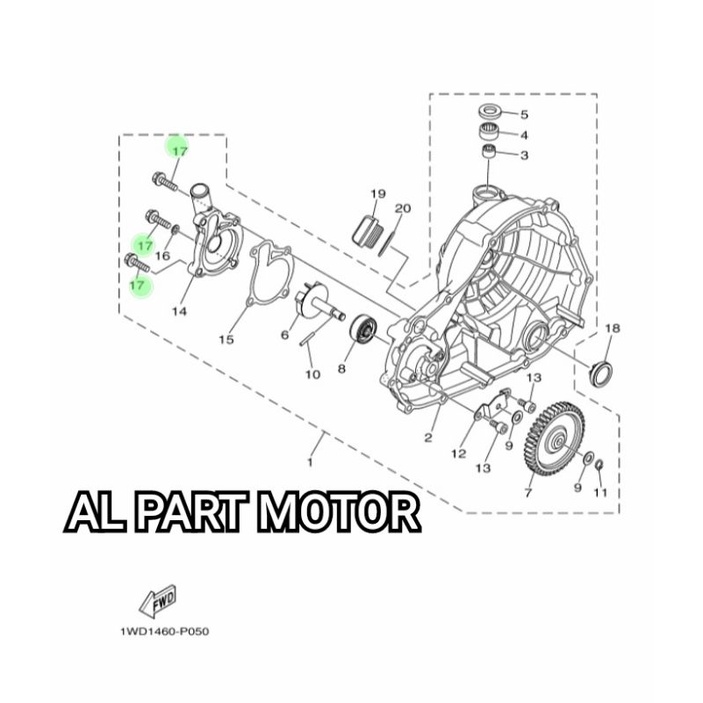 BOLT FLANGE MT25 ORI YGP 95022-06025