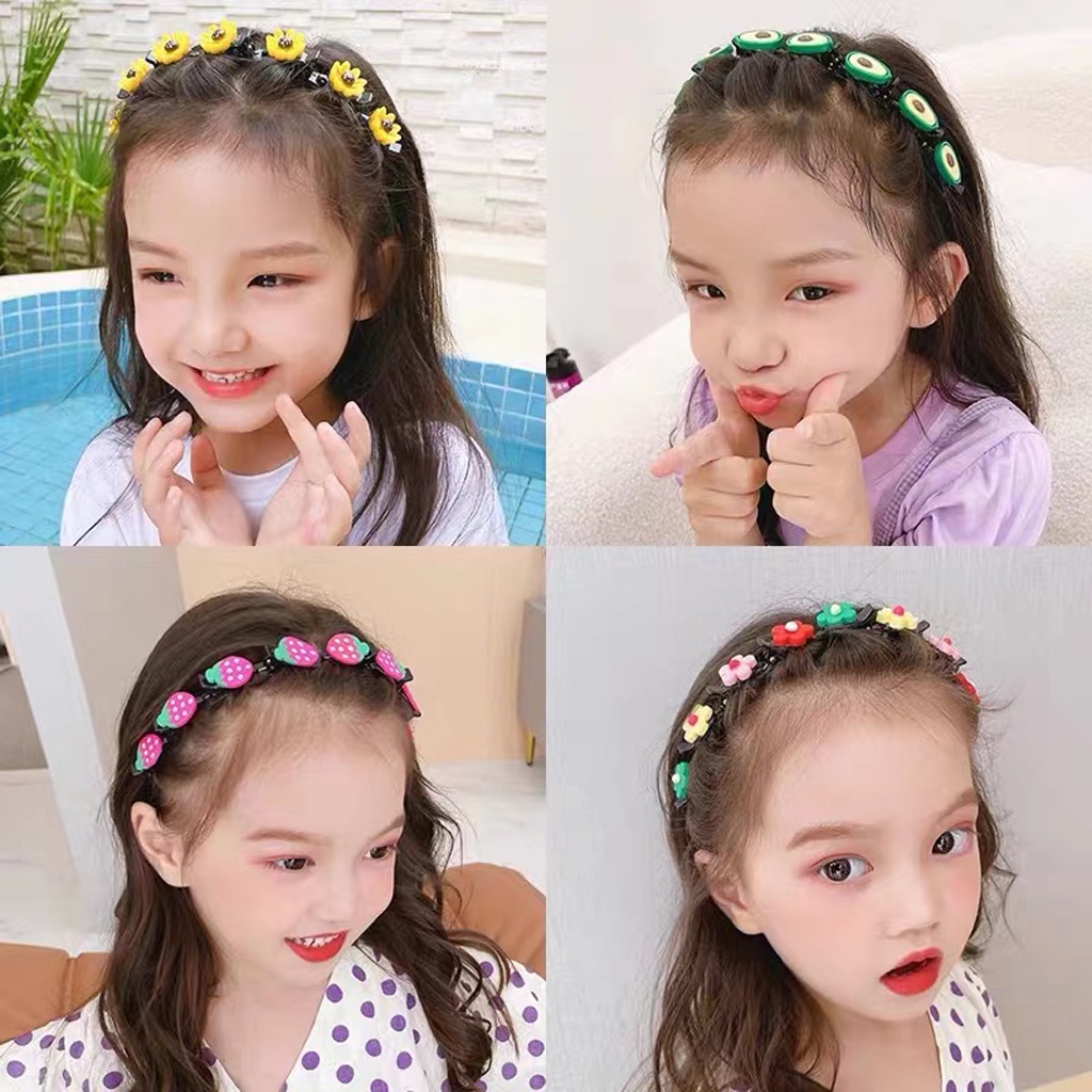 BRGUNIK Bando Anak Bandana Kepang Motif Karakter Lucu Korea Import R700