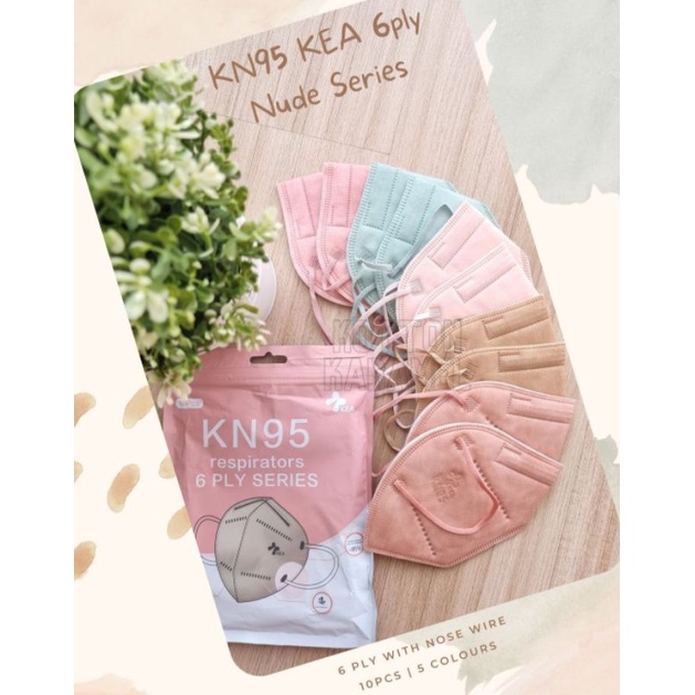 Masker KN95 6ply KEA dan SHUMU PRO mixcolour nude pastel dan warna netral isi 10pcs
