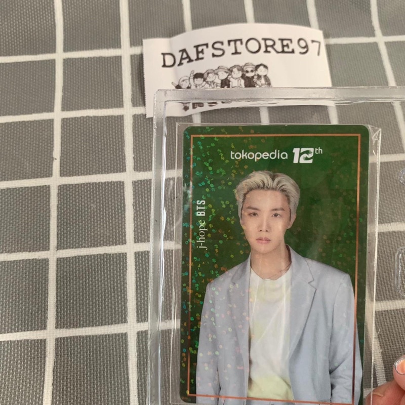 pc hologram photocard bts x toko sebelah green hijau holo