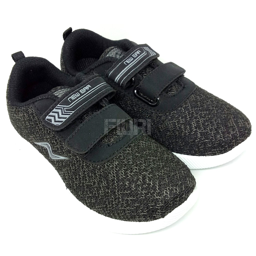 FIURI - New Era Original - KELSIE PEREKAT KIDS 27-34 - Sepatu Kets Anak Perempuan Laki-Laki - Sneakers Anak Cewek Cowok - Sepatu Olahraga Sport Anak Batita Balita Perekat - Sepatu Casual  PEREKAT Anak Kecil - Sepatu Sekolah Hitam Anak PAUD TK SD Murah