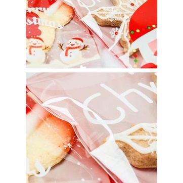 

℮ 100pcs Plastik packing cookies natal Christmas lucu 9x10cm Plastik natal ✹