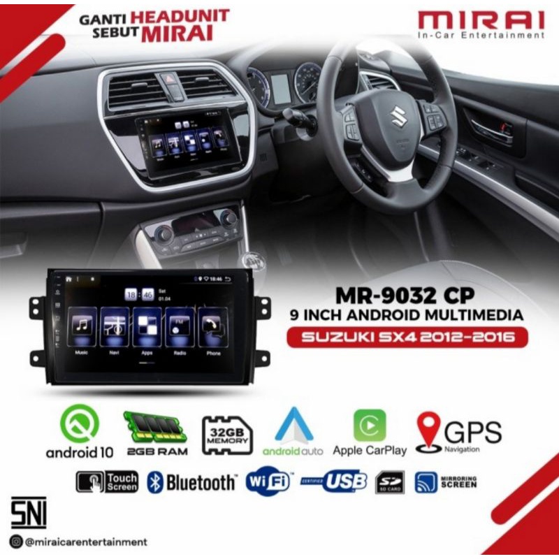 HEAD UNIT ANDROID MIRAI 9032CP SX4 XOVER