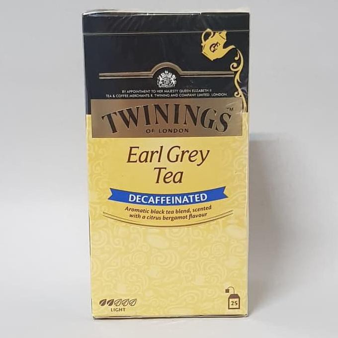 

TEA - 17 - 74 - TWININGS DECAFFEINATED EARL GREY TEA 25BAGS 50GR TOKO - TEH - SEDJAK - DULU - KALA.