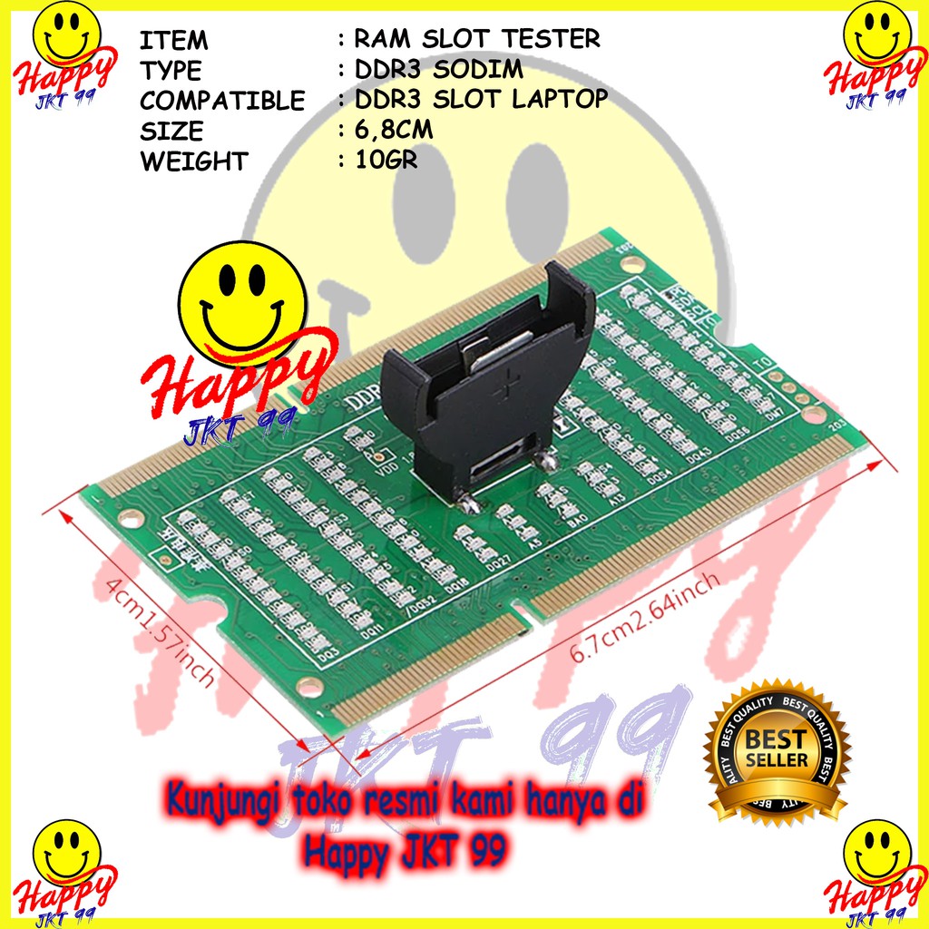 [ HAPPY JKT 99 ] DUMMY LOAD SODIM DDR3 DDR 3 LAPTOP RAM SLOT TESTER ORIGINAL