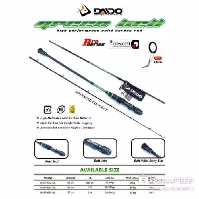 Joran Daido Green Hell 195 Cm Spinning Pe 1-3 2-4 Cv