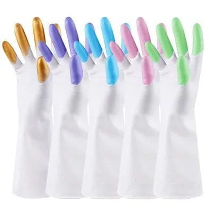 SARUNG TANGAN CUCI PIRING SILIKON KARET ANTI AIR 1PASANG RUBBER GLOVE