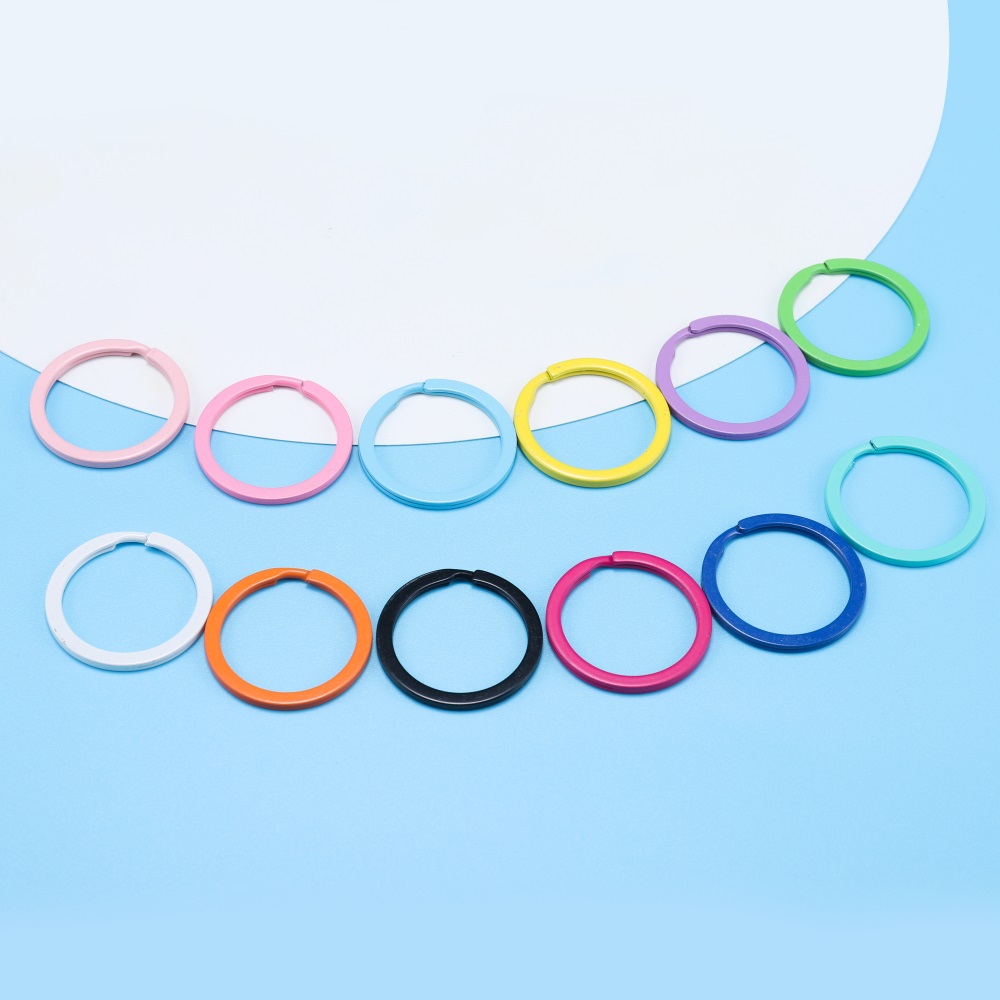 [DIY Aksesoris] Ring gantungan kunci Bulat Buka Tutup Warna  (10pcs/bag）