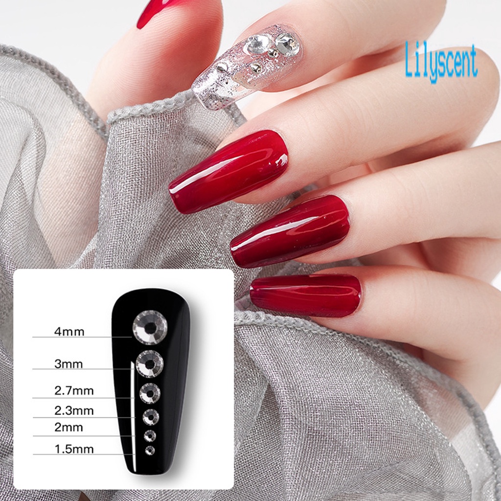 Lily 1688Pcs / Kotak 6 Sekat Berlian Imitasi Untuk Dekorasi Nail Art DIY