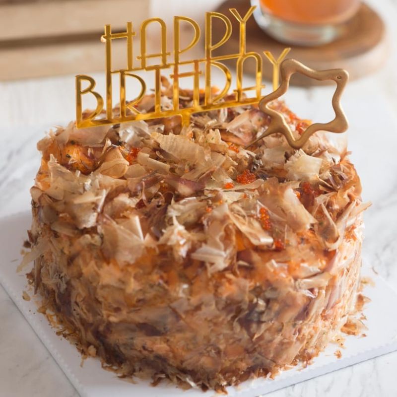 

Salmon dancing bonito mentaiko cake 16cm ( 5-6 persons )