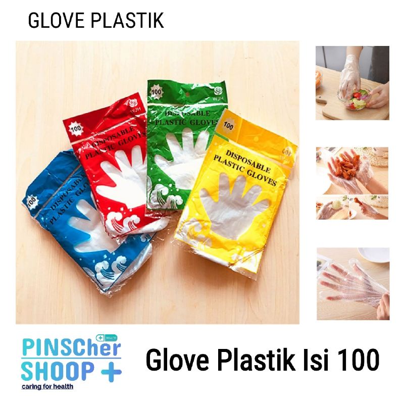 Sarung Tangan Plastik Glove Plastik Serbaguna Isi 100 Sarung Tangan Sekali Pakai