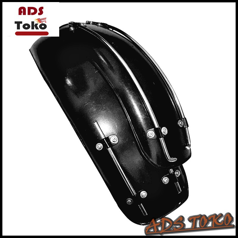 Spakbor Motor Custom Japstyle CB Tiger Thunder Dll Hitam Set Bracket Depan Belakang